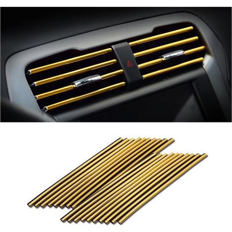 Lot de 20 bandes décoratives pour grilles d'aération de climatisation automobile, universelles, étanches et flexibles, compatibles avec la plupart des grilles d'aération.