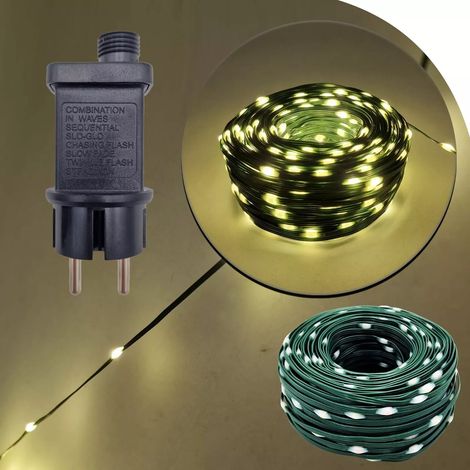 Luci di Natale 500 LED 50m Catena Luminosa con Giochi di Luce IP44 Interno Esterno 50 Metri - 3000k