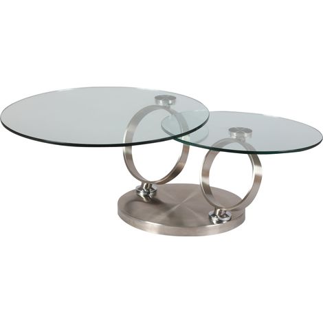 Table basse en verre trempé et métal - KANDINSKY