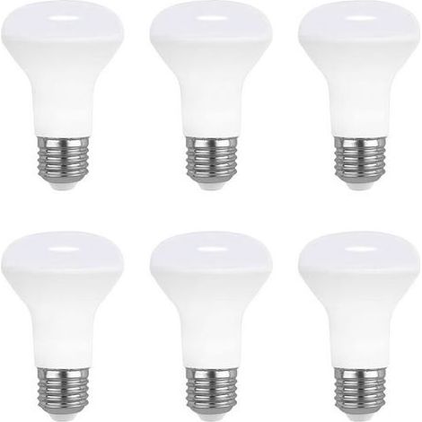 Ampoule Spot LED E27 R63 7W Blanc Froid 6000K, 665LM, Lumière 120 Degrés, 220V, Ampoule Réflecteur R63 pour Spot de Plafond, non-dimmable, lot de 6 [Classe énergétique E] (1/5)