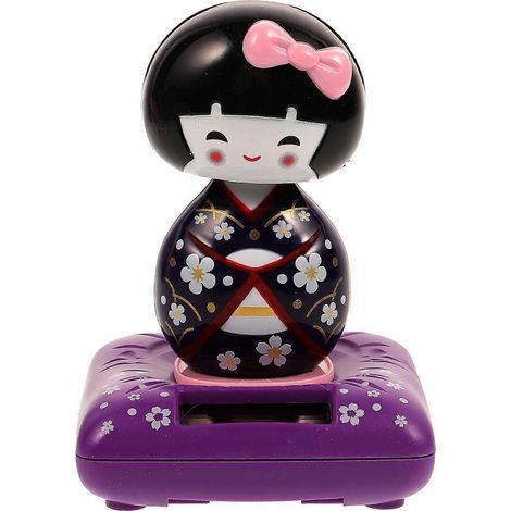 Poupée Maiko japonaise violette créative en kimono, ornement de voiture solaire, décoration intérieure de voiture, cadeau pour la maison ou le bureau (accès aléatoire)-117cm-Purple (1/3)