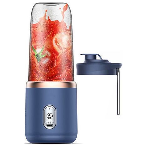 Le mini mixeur portable est rechargeable via USB, a une capacité de 300 ml et est idéal pour préparer des smoothies et autres boissons. (1/3)