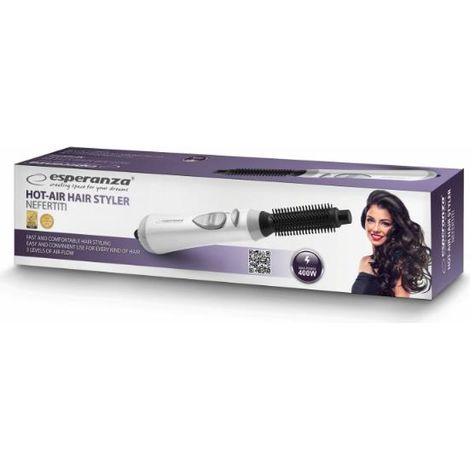Esperanza ebl001w outil de coiffure brosse a air chaud noir chaud blanc 16 m 400 w