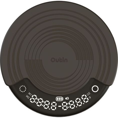 OutIn Claro Balance de Café Portable 2 kg/0,1 g - Précision, Minuterie, Rechargeable