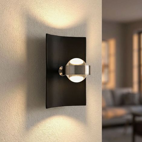 Applique murale changeant de couleur Lumière du jour Applique murale Touchdimmer Luminaire pour cage d'escalier noir, RGB 2W LED 9W 900Lm blanc chaud neutre, LxLxH 16,5x16x21 cm