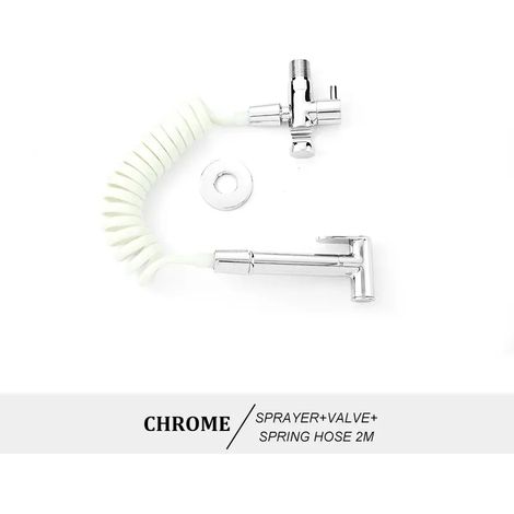 Ensemble de douchette WC bidet portable (type B chromé), fixation murale en laiton doré rose, pommeau de douche de salle de bain autonettoyant (1/4)