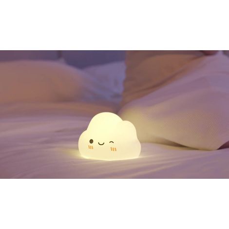 Veilleuse Nuages RVB rechargeable pour Enfants - Veilleuse Bébé - Intensité variable et sans fil - Siliconen - Fonction minuterie et mémoire - Veilleuse rechargeable USB Adultes (1/5)