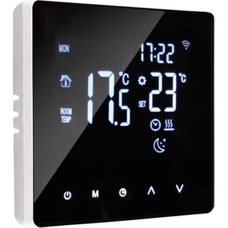 Thermostat Intelligent Numérique Programmable pour Chauffage au Sol - JINFGERNE - Écran Tactile LCD, WiFi, Commande à Distance via Application, Modes Manuel et Automatique