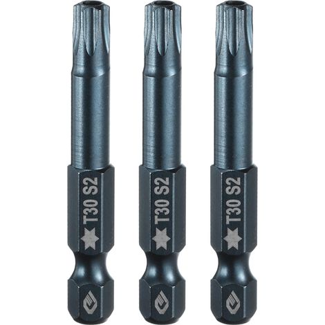 3 Pièce Embout de Tournevis Torx Magnétique, T30 1/4" Hex Tige Longueur 50mm Embout de Vissage Long Hexagonal en Acier S2 avec Trou pour Retirer les Vis de Fixation Outils (1/5)
