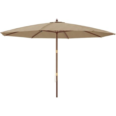 Sonnenschirm mit Holzmast Taupe 400x273 cm vidaXL (1/5)