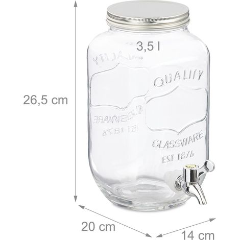 Set di 2 fontane d'acqua vintage da giardino 30 x 30 x 50 cm con rubinetto, design elegante in vetro trasparente 130016346