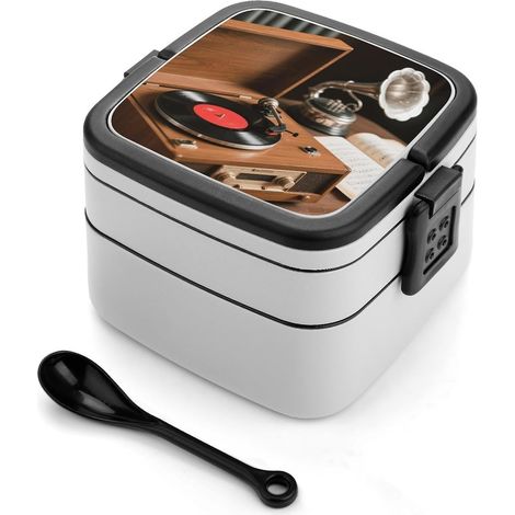 Boîte à bento empilable pour platines vinyles classiques avec (1/5)