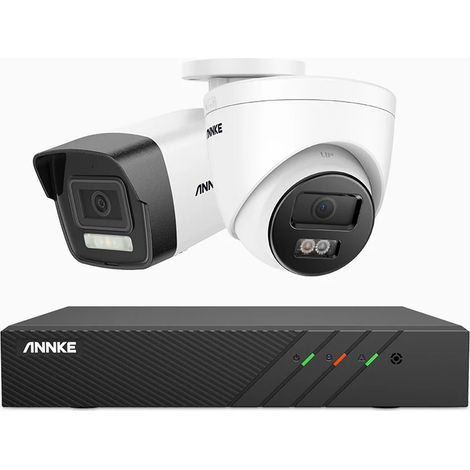 ANNKE 3K Videoüberwachungsset,8 Kanal mit 1 Bullet Kamera und 1 Tower Kamera Farbnachtsicht,4TB HDD (1/5)