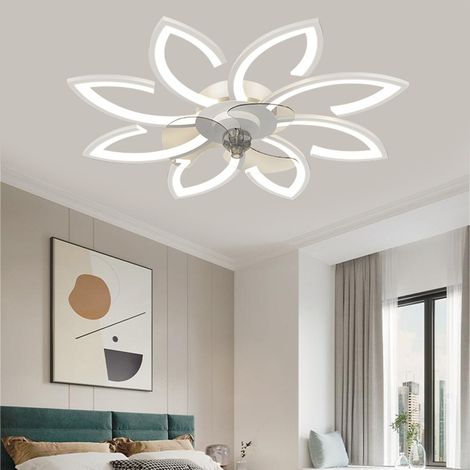 Ceiling fan with integrated light, three-color dimmable LED ceiling light, remote and app control, 6 wind speeds, 90cm height (1/5)