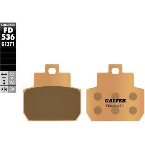 PASTILLAS DE FRENO GALFER KH425 DE METAL SINTERIZADO (DORADO) PARA PIAGGIO MP 3 125/250 '08-'08 X8 125/200/250 '04- X9 250 '04-