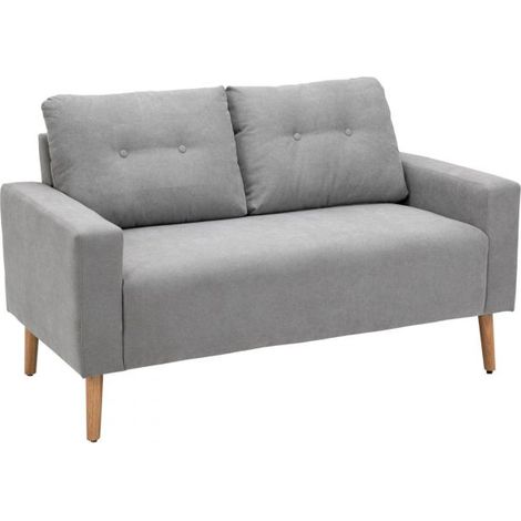 EASYCOMFORT Divano 2 Posti Compatto Design Moderno Stile Nordico, Schienale Trapuntato, Colore Grigio