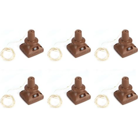 Guirlande lumineuse solaire de 6 LED (2 m. 20 LED) en forme de bouchon. étanche. pour bouteilles de vin. à personnaliser et colorer. (1/5)