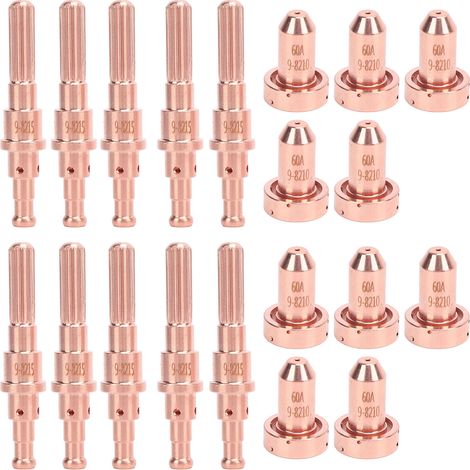 Paquete de 10 electrodos de latón de repuesto para antorcha de corte por plasma SL60 SL100, números de pieza 9-8215 y 9-8210. (1/5)