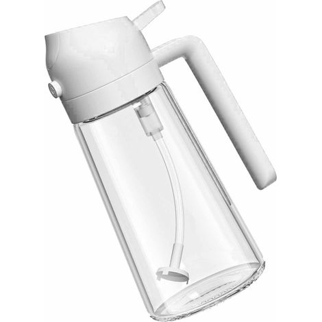 470 ml Speiseölspender, Olivenölsprüher, weiße Sprühflasche für Salate, Grillgerichte, Kochen, Backen und Braten (1/5)