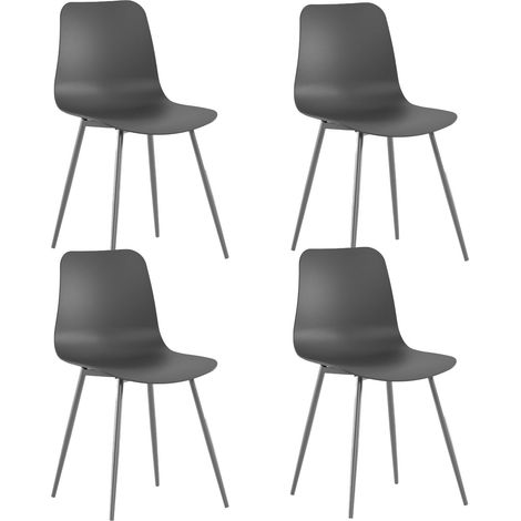 Set 4 Sedie Cover 50x58x85 cm in Polipropilene Nero (1/5)