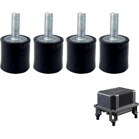 4 Pièces de Supports en Caoutchouc M6 Silent Bloc Amortisseurs de Chocs 20 mm x 20 mm, Isolateurs de Vibrations Universels pour Équipements M6 (1/5)