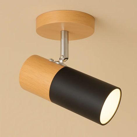 Plafonnier LED, Spot de plafond à angle réglable, Lustre noir, Applique murale d'intérieur, Spots d'allée LED, sans ampoule (moderne) (1/5)
