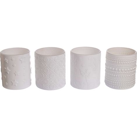 ARPIMEX Vasetto Portacandela Natale D 8,8 Cm H 10 Cm Ass. Vetro Bianco 1 Pz