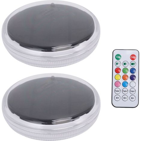 Floating solar pool lights, 2 pieces, IPX7 waterproof, RGB, with remote control, for pond, garden, and party decoration (1/5)