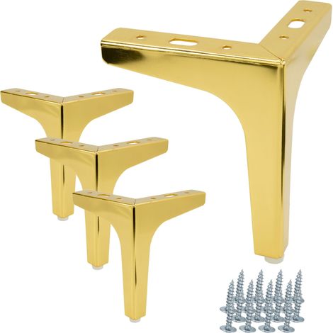 Set di 4 gambe per mobili "Anchor" - Cromo oro, altezza 15 cm (1/5)