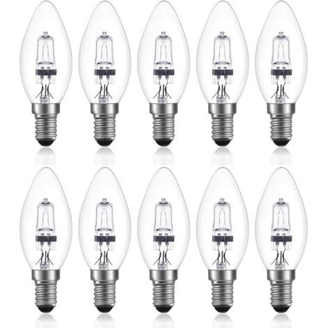 42W E14 C35 Dimmable ampoule halogène AC 220-240V Blanc Chaud 2700K e14 transparante ampoule halogene bougie (10pcs) (1/4)