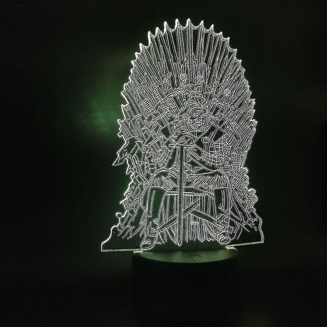 Lampe de nuit 3D Game of Thrones, petit modèle Trône de Fer Stark, veilleuse colorée