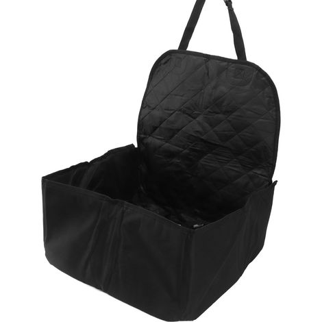 Sac de transport pour chien en tissu Oxford noir pliable imperméable et respirant avec maille, siège auto pour animaux de compagnie en voyage (1/5)