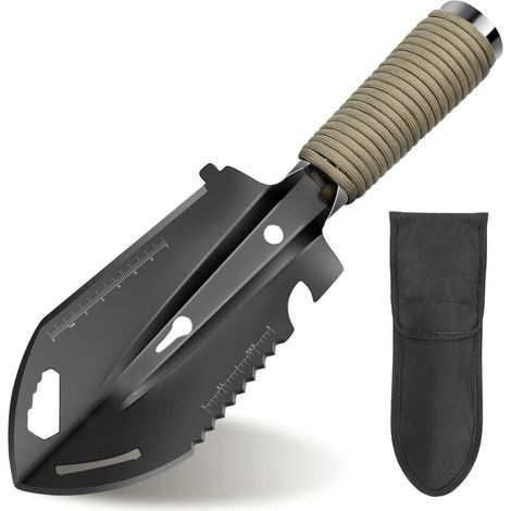 Rucksack-Grabewerkzeug,Camping-Handgrabwerkzeug,leichtes Wander-Grabewerkzeug,kleines Multifunktionswerkzeug mit Tragetasche zum Graben,für die Metallsuche, Gartenarbeit und zum Überleben in der Natur