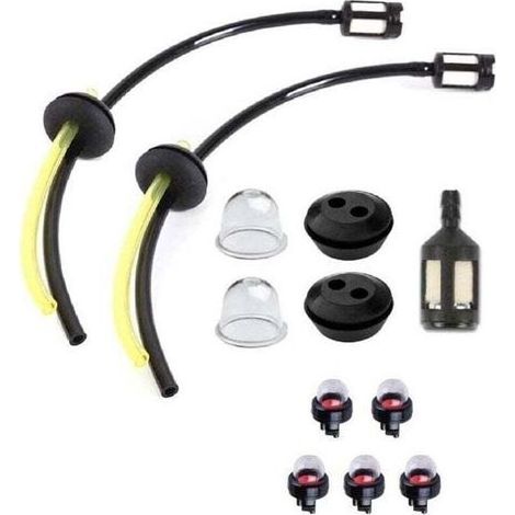pair 7 Pièce Tuyaux D'essence Avec Filtre, 5 Pack General Snap-In Primer Bulb,Tuyau de Carburant Pour Débroussailleuse, Tuyaux d'Essence Durite avec Filtre et Poire d Amorçage, Pour Debroussailleuse (1/4)