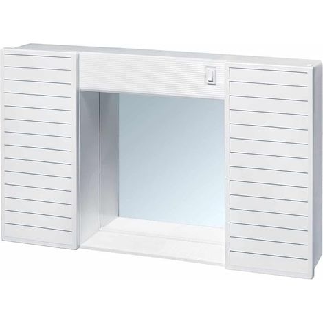 MOBILETTO DA BAGNO SIMPATY bianco con specchio e contenitore cm. 58x12x37 h