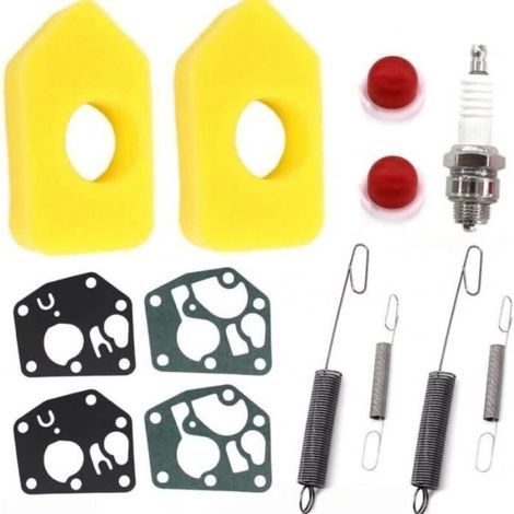 2 Set Filtre à air avec Membrane de carburateur Ressortsd pour Briggs Stratton Quattro 450 500 550 Series 698369 Classic Sprint (1/4)