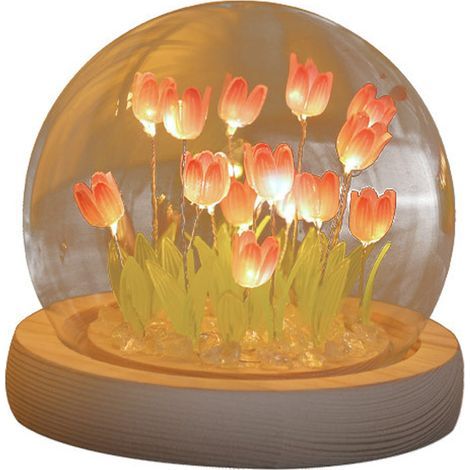 20 rosa Tulpen – komplettes DIY-Set mit verbessertem USB-Stecker – Tulpen-Nachtlicht (1/5)