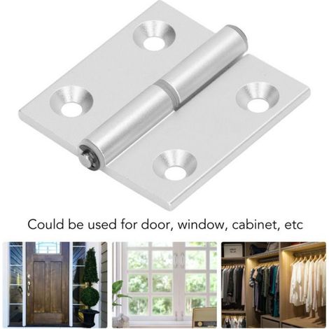Charnière De Porte - Aluminium Épais 63x61x4 mm - Pour Meubles Armoires Portes Fenêtres - 2 Pièces (1/5)