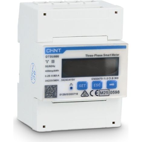 Chint DTSU666 Misuratore bidirezionale Modbus MID 3F 3x230/400V 5(80A) RS485
