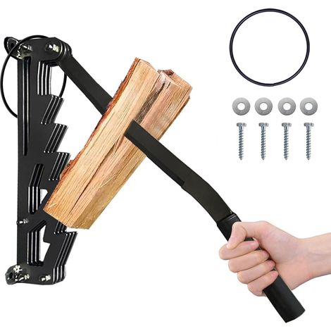 Wandmontierter Holzspalter für Brennholz, manueller Holzspalter aus Kohlenstoffstahl mit Sicherheitsring, Spaltwerkzeuge (1/5)