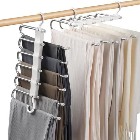 Cintre à pantalon 6 en 1, cintre à pantalon gain de place, cintre à pantalon (1/4)