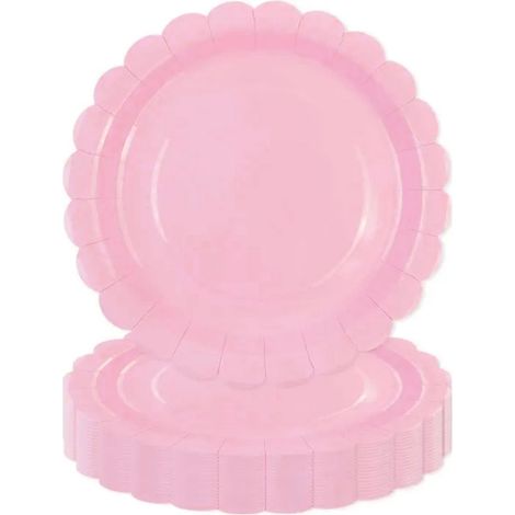 Assiette Jetable - Carton - 23 cm - Festonnée - Pour Gâteaux Et Desserts - 50 Pièces (1/5)