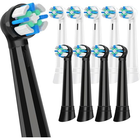 Brossette IO Compatibles avec iO Brossettes De Rechange, Compatibles avec iO 2 3 4 5 6 7 8 9 10 Tete Brosse à Dents Electrique (5 Noir+ 5 Blancs) (1/5)
