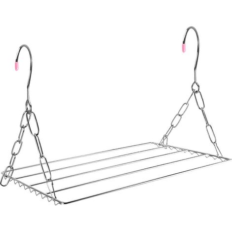 Étendoir à linge en acier inoxydable, idéal pour sécher les vêtements, les serviettes et les chaussettes. (1/5)
