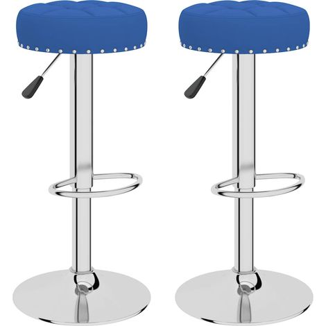 Maison Exclusive - Barhocker 2 Stk. Blau Stoff