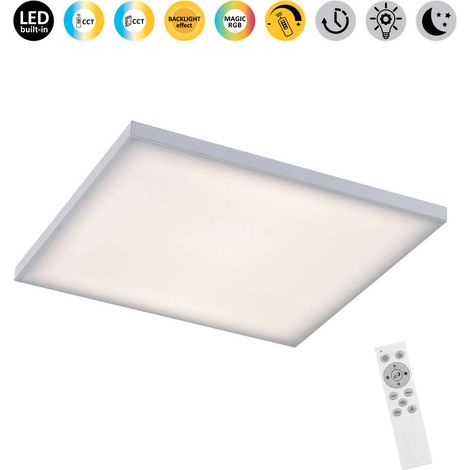 Plafonnier LED RGB carré 30cm 18W télécommande Rabalux (1/5)