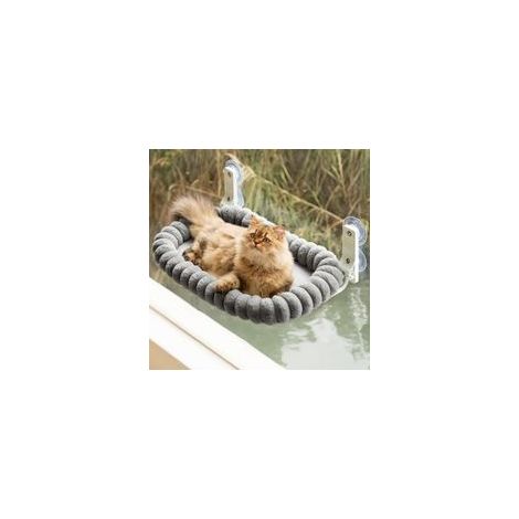Elegant Hamac pour Chat Pliable - Hamac Chat Fenetre avec réversible et Lavable lit pour, lit de fenêtre Supporte jusqu'à 18kg (Gris, M)