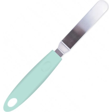 Mini Spatule Coudée INOX 21 cm Ustensile Pâtisserie Gâteau Cuisine Accessoire Cake Design Chocolat Glaçages Vert d’Eau (1/5)