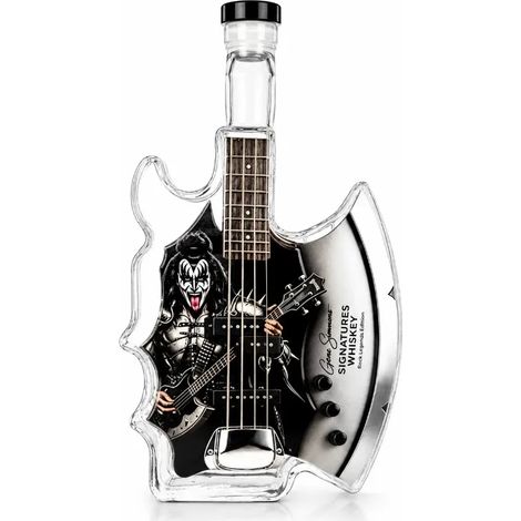 Carafe à whisky en forme de guitare basse Gene Simmons (transparente), bouteille en verre à l'effigie du groupe de rock KISS, objet de collection pour la décoration de votre bar.