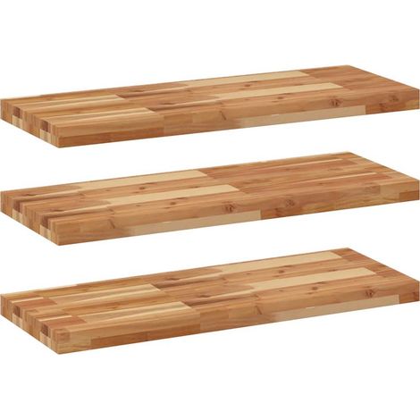 Maison Exclusive - Schweberegale 3 Stk. 100x30x4 cm Massivholz Ak (1/5)